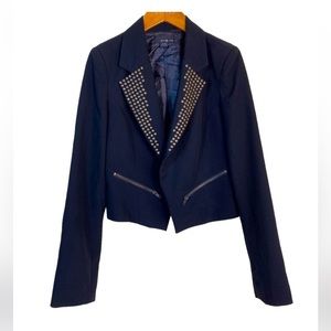 XXI BLACK STUDDED CROPPED JACKET IN SIZE SMALL